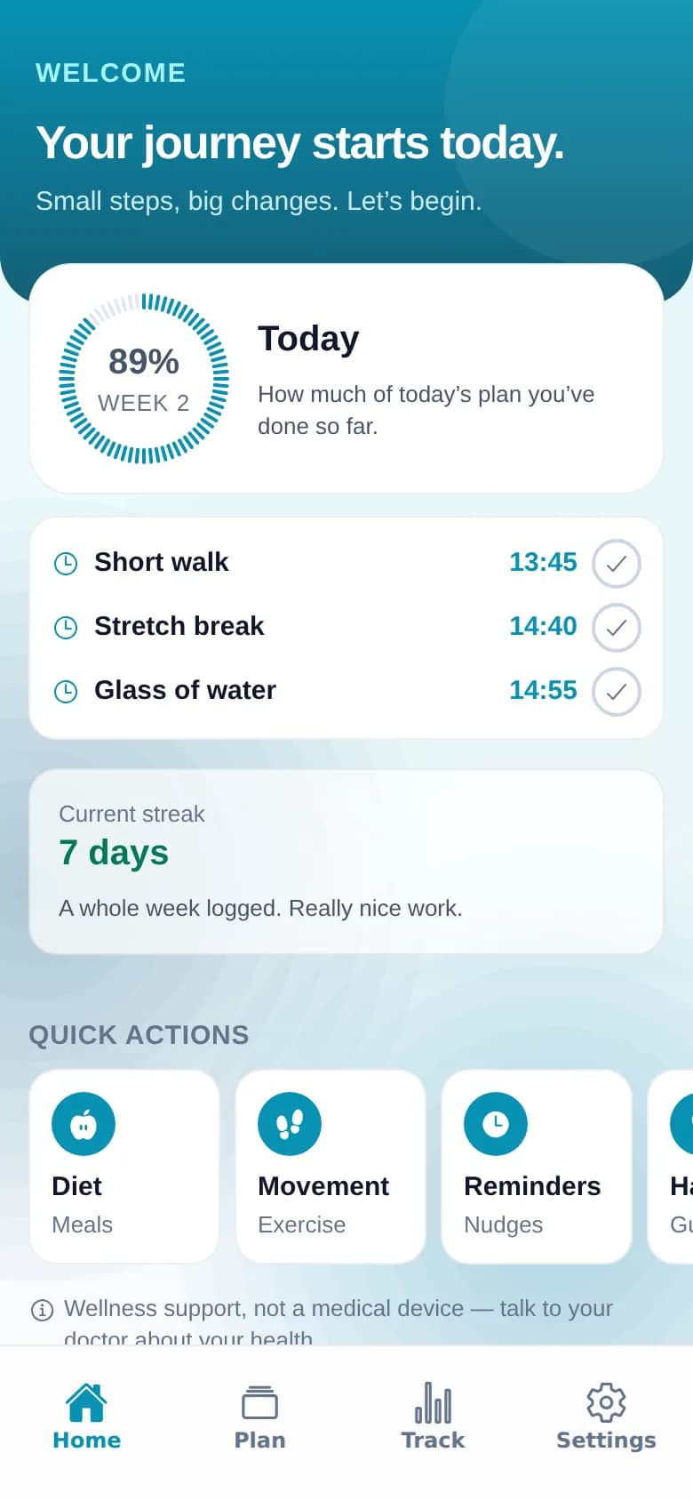 SALUNOTE app home screen